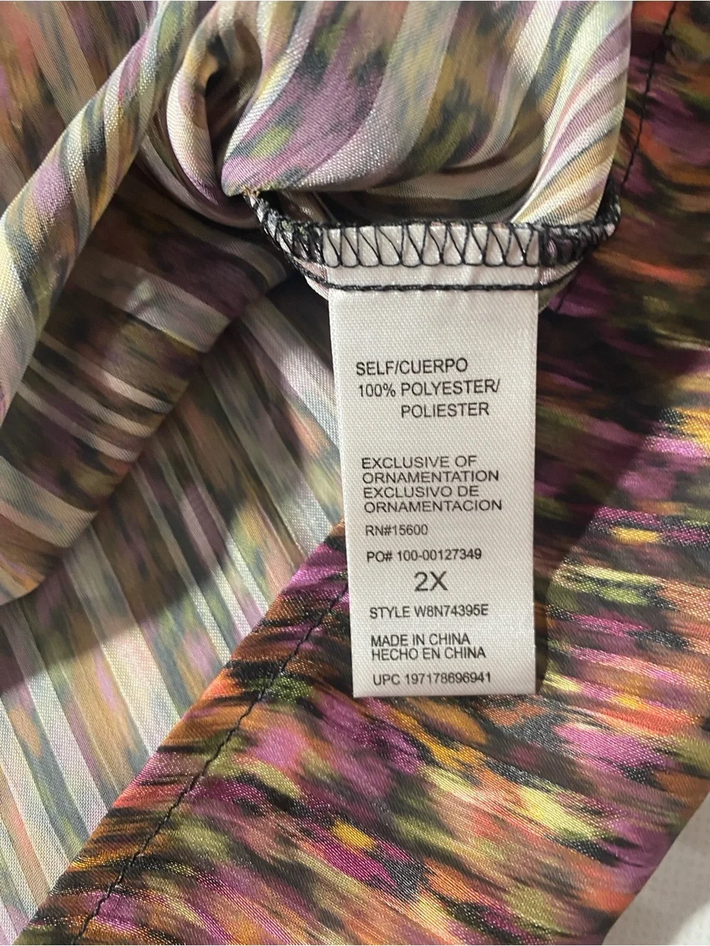 NEW Plus Sz 2X Democracy Floral Print V-Neck Long Smock Cuff Sleeve Blouse $84 - Picture 5 of 13